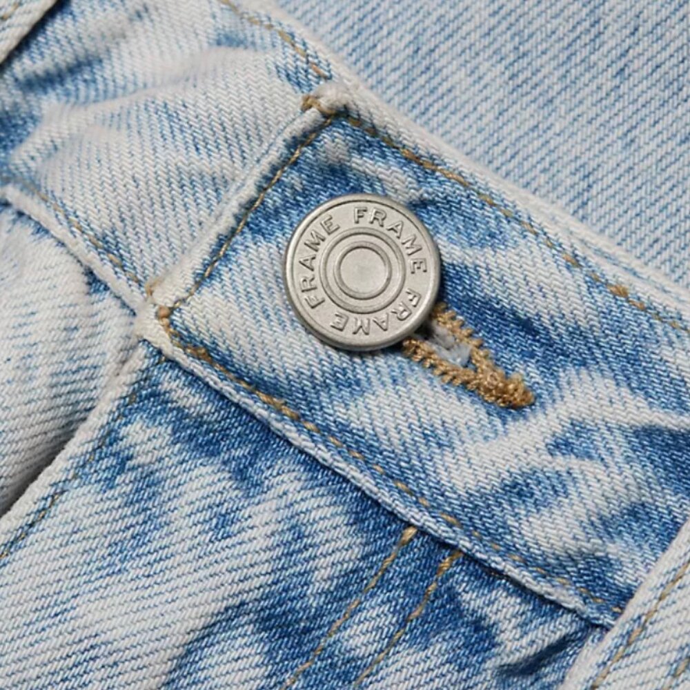 FRAME Le Jane Crop High Rise Straight Luster Light Blue Denim Jeans Size 32 NEW - Picture 12 of 16
